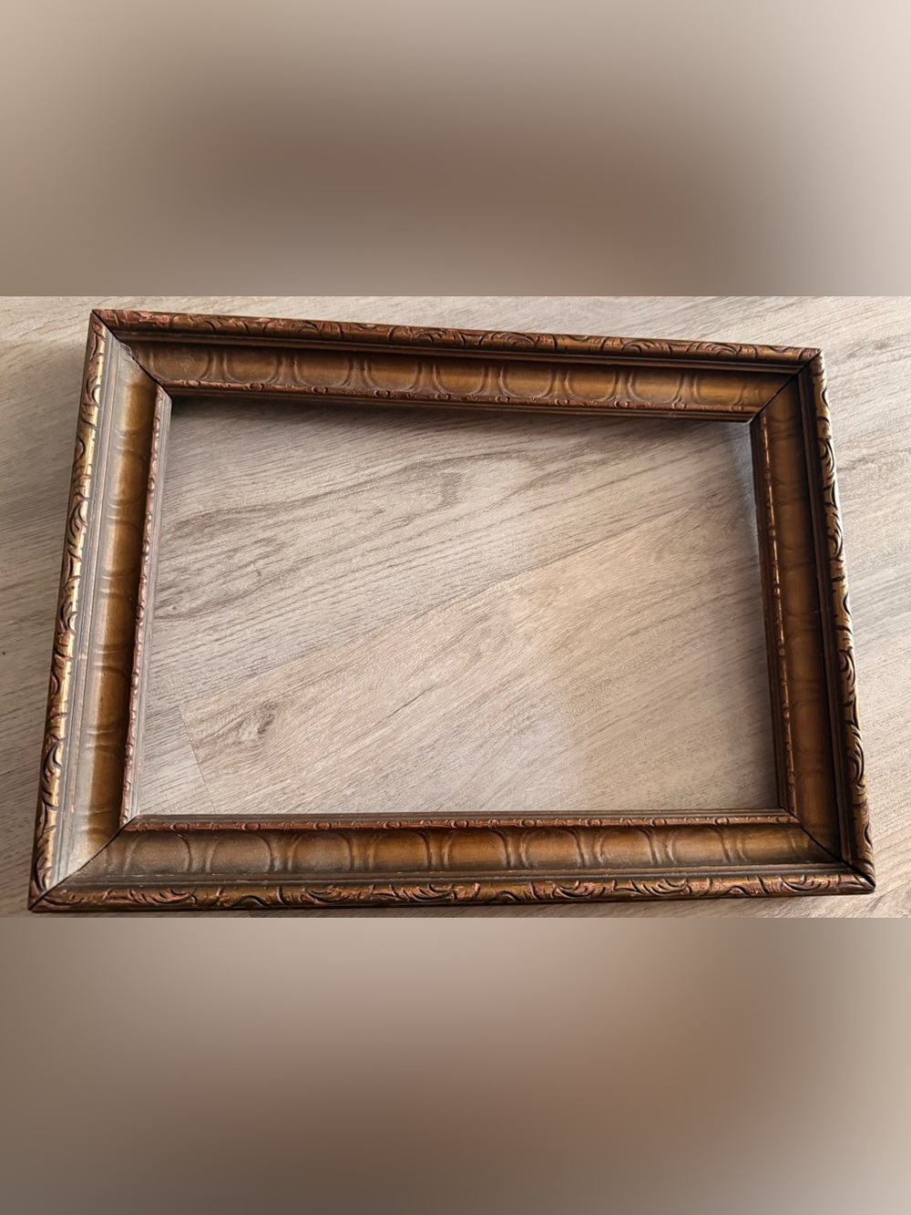 Vintage Gold Carved Wood Rectangular Frame 14-1/2 X10-3/4